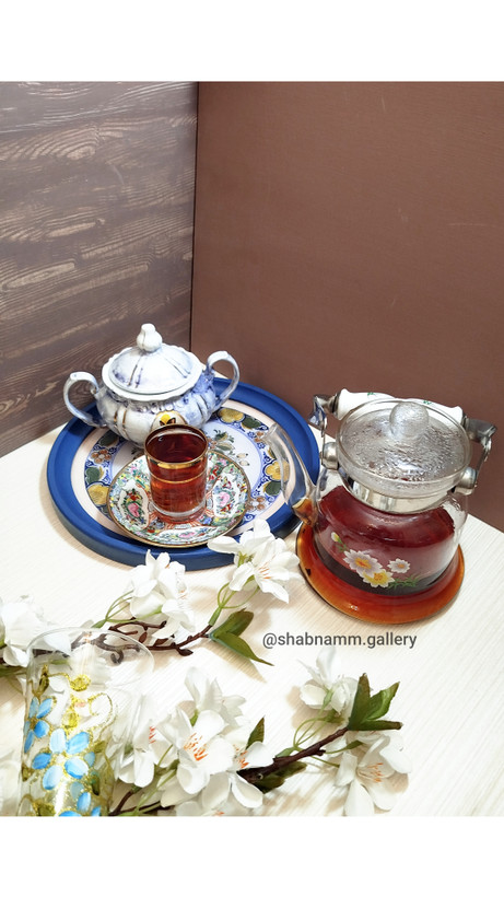 سینی چوبی رزین شده با طرح سنتی در طرح و رنگ دلخواه